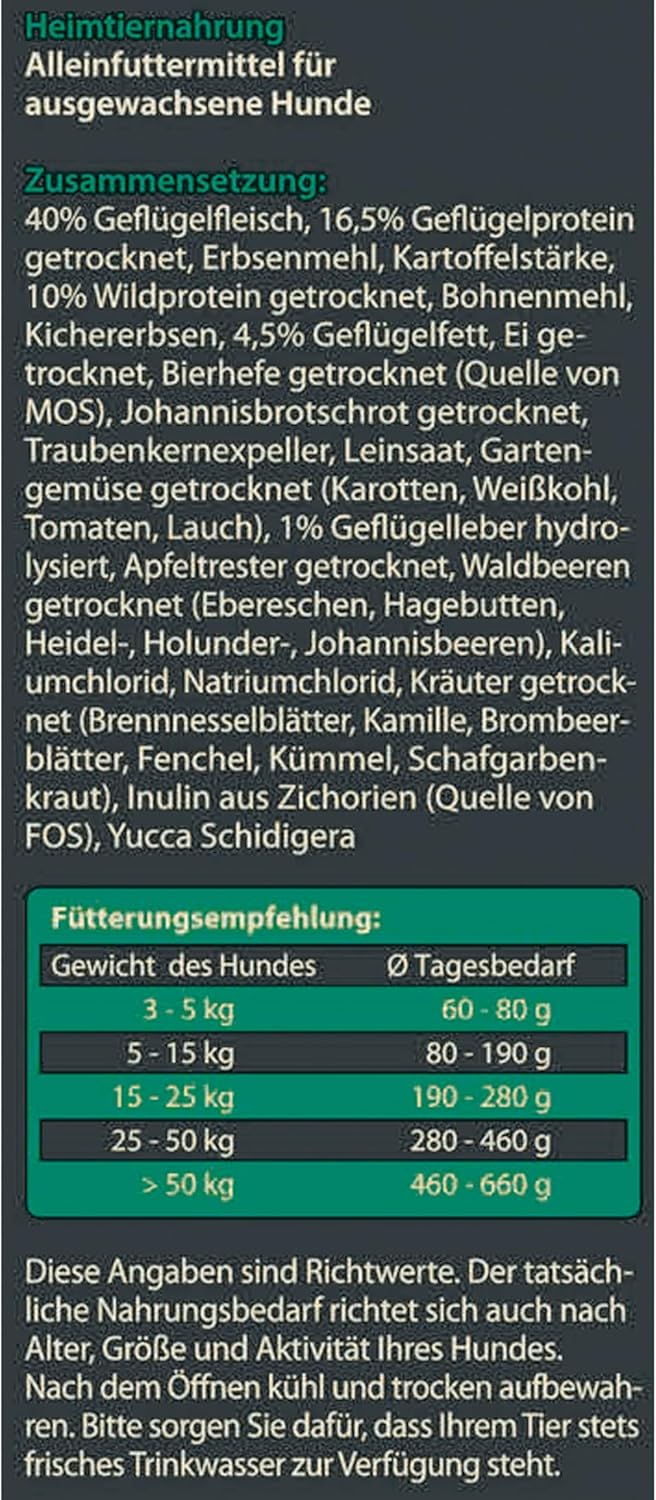 Dehner Wild Nature Hundefutter Auwald, Trockenfutter getreidefrei / zuckerfrei, für ausgewachsene Hu