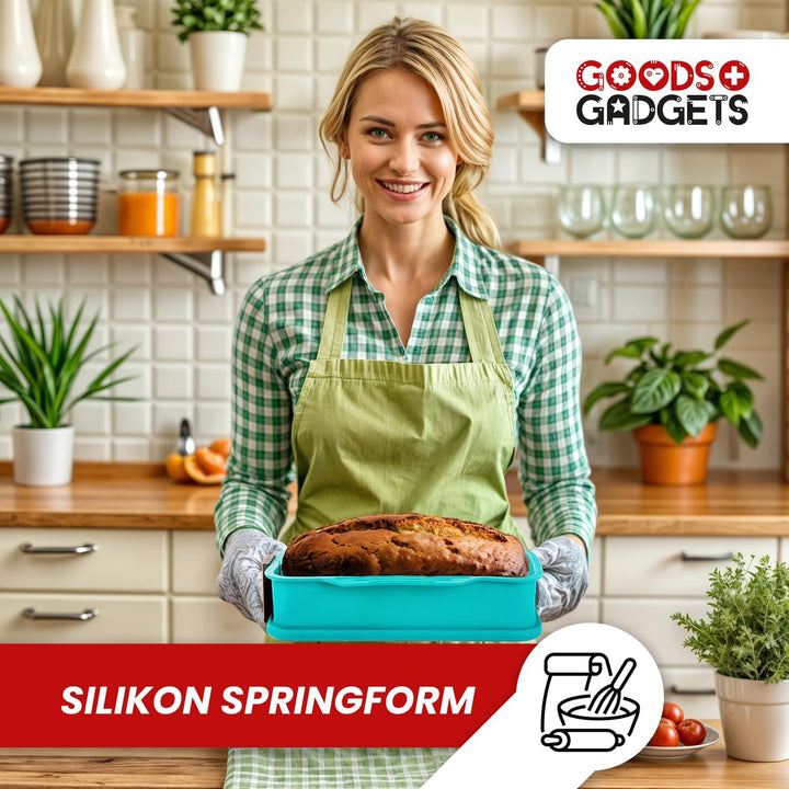 GOODS+GADGETS Silikon Springform Antihaftbeschichtete Kuchen Backform (Kastenform), Kastenform