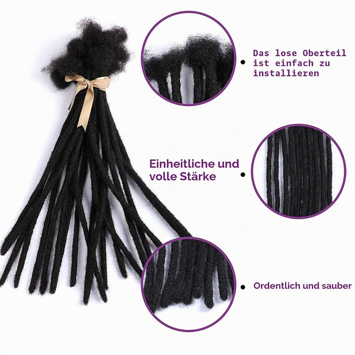 TAOYEMY Human Hair Dresdlock Extension 8 inch Afro Kinky Black 10 Strands 0.8 cm Fashion Crochet Bra