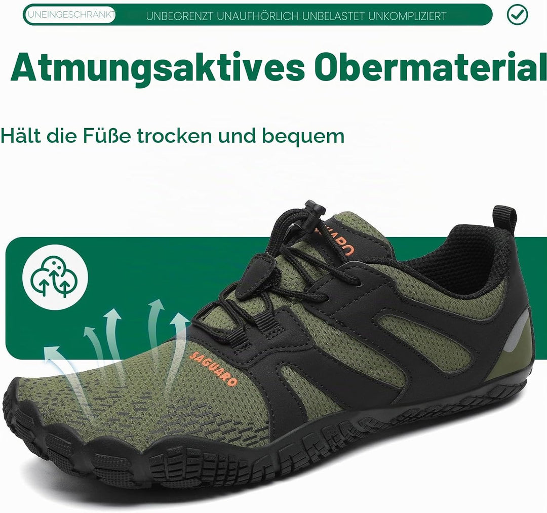 SAGUARO Herren Damen Barfussschuhe Atmungsaktiv Traillaufschuhe rutschfeste Fitnessschuhe 36 EU Arme