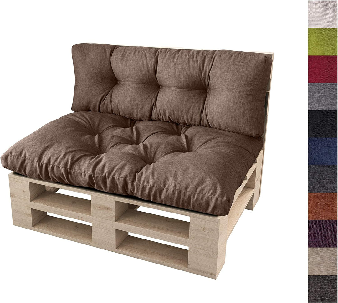 sunnypillow Palettenkissen Auflage Set für Europaletten Indoor und Outdoor Palettenpolster Palettens