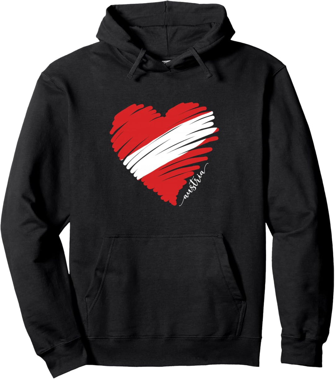 Austria Flag Love Heart Austrian Austria Pullover Hoodie