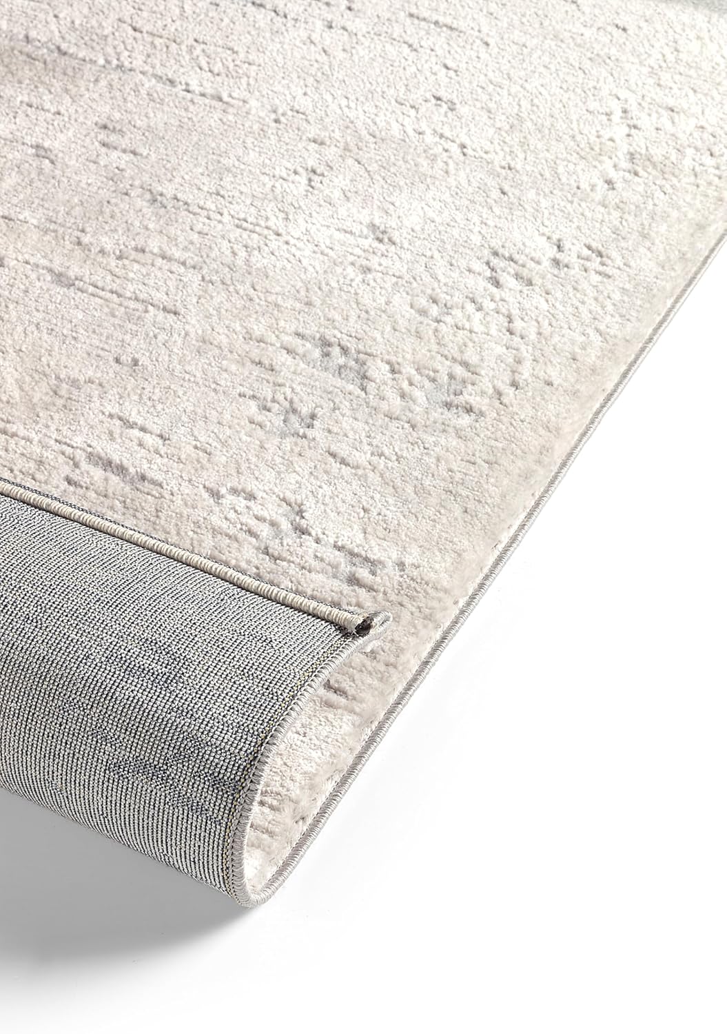 Kurzflor Teppich Laufer Wohnzimmer Hellgrau 80 X 150 cm, Moderner Super Soft Kurzflor Teppich 80 x 1
