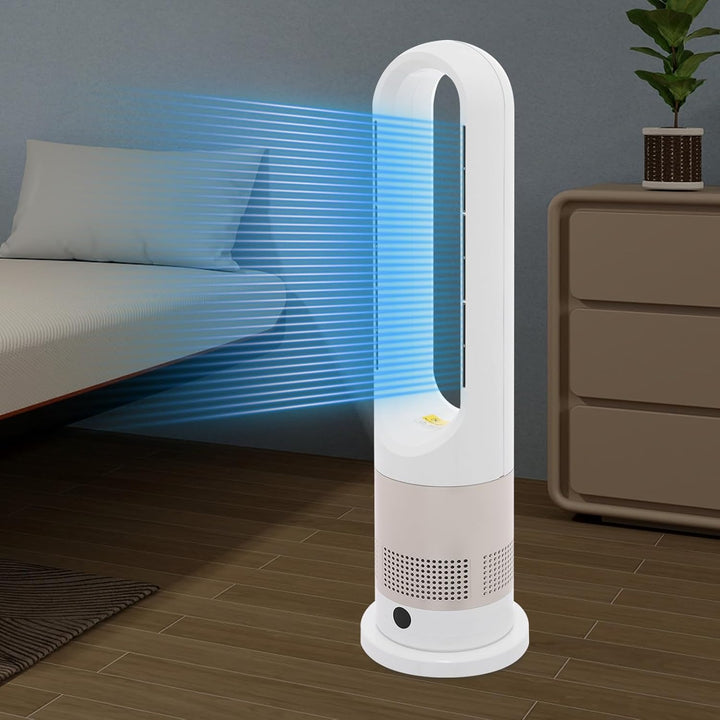 Turmventilator, rotorloser Ventilator mit Fernbedienung, mit Kühlung und Heizen, Turmventilator sehr