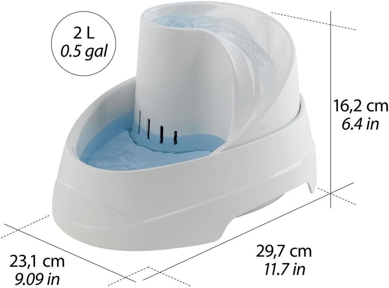 Ferplast 71300011 Vega Trinkbrunnen für Katzen und Hunde, Masse: 23 x 29,5 x 16 cm