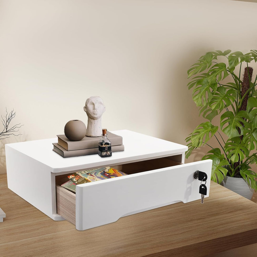 1 Schicht Desktop Storage Box, Desktop Storage Box mit abschliessbarer Schublade, Bürobedarf Schubla