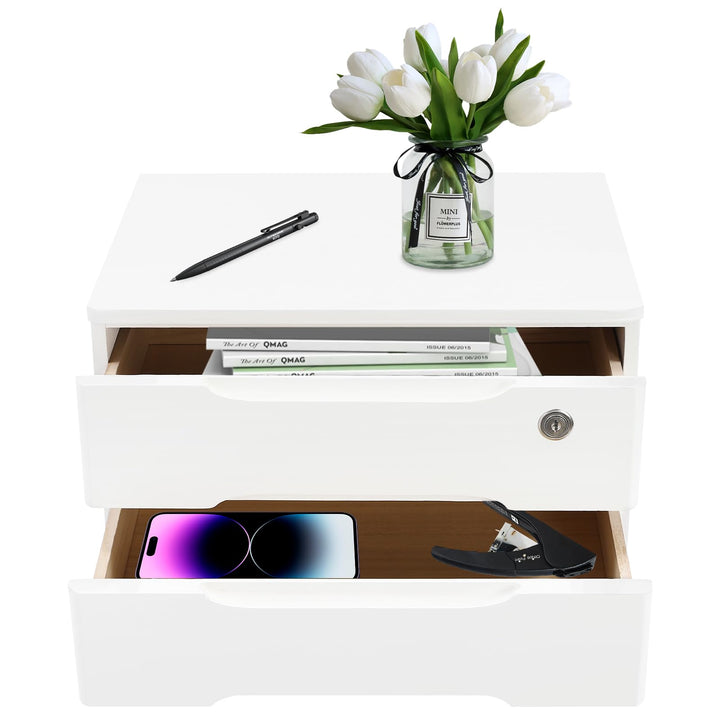 Schubladenbox Schreibtisch, Box Abschliessbar 5kg Tungholz Mit 5-Stufiger Organizer Schlüssel Anti-R