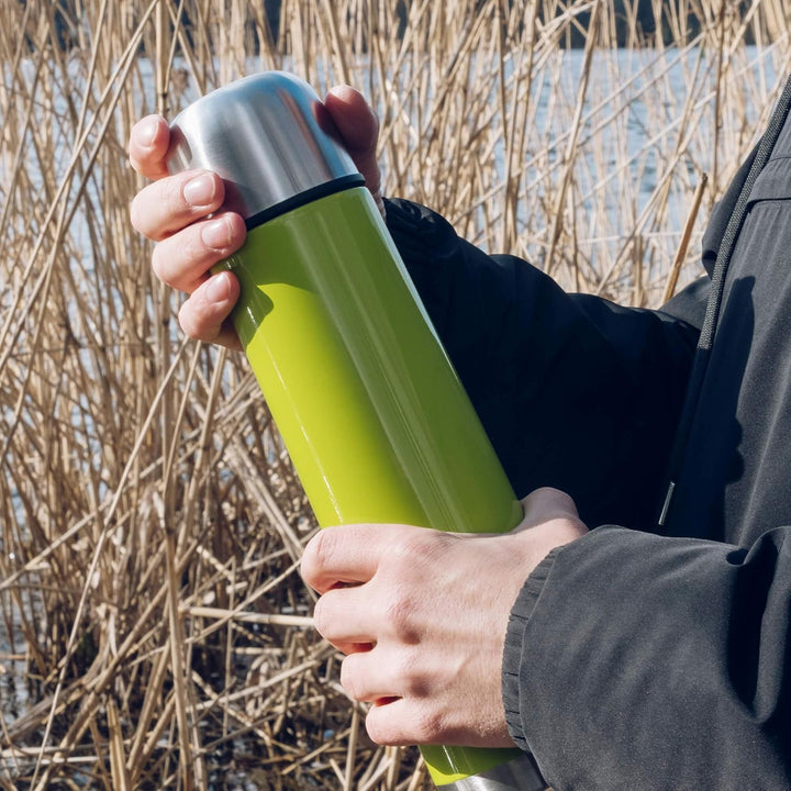 GRÄWE Thermosflasche,1 Liter Edelstahl Trinkflasche, Thermoskanne, Isolierflasche für unterwegs mit