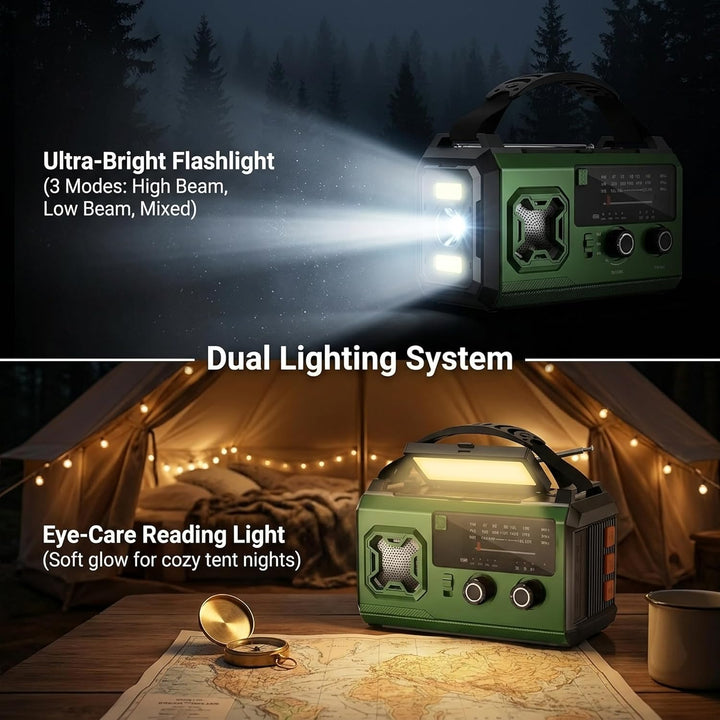 27000mAh Kurbelradio Notfallradio mit Solar & Powerbank: AM/FM Solarradio, Handkurbel, SOS, Taschenl