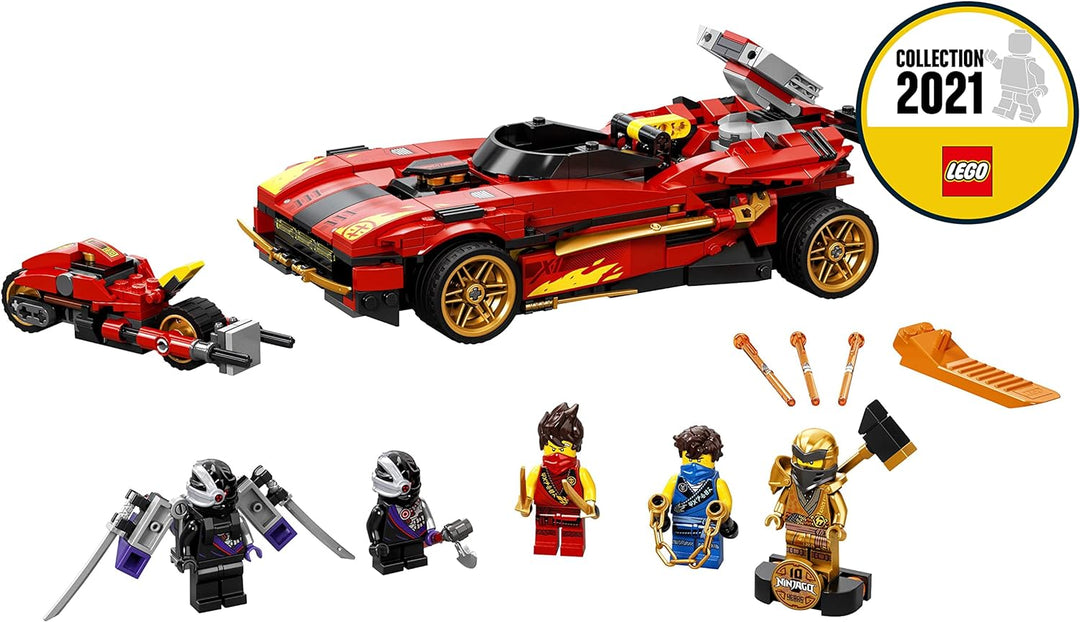 LEGO 71737 NINJAGO Legacy X-1 Ninja Superauto und Motorrad mit Cole als goldene Minifigur Standard V