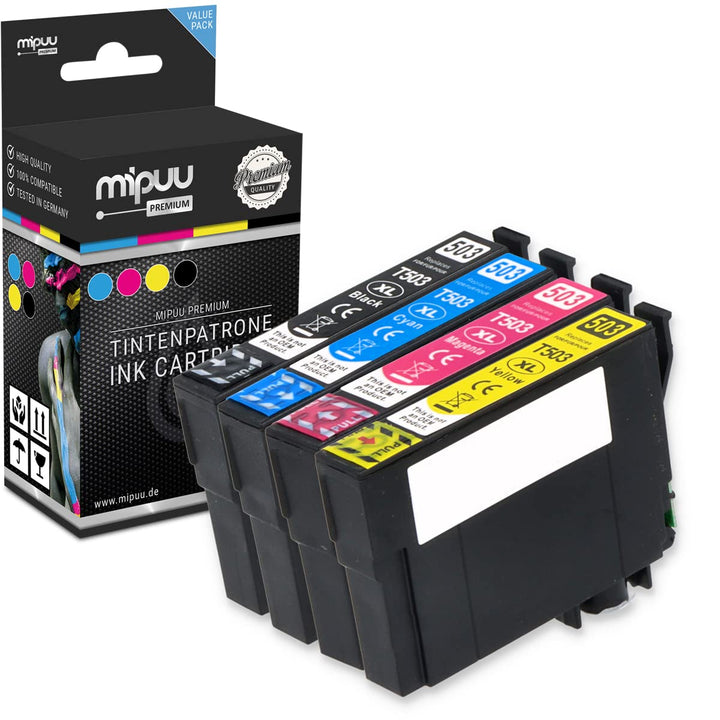 Mipuu 4 Tinten kompatibel mit Epson 503XL für Espon Expression Home XP-5200 XP-5205 Workforce WF-296