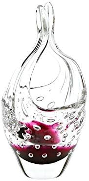 CRISTALICA Glaskorb Red Queen 23 cm Körbchen Schale Pralinenschälchen klar pink Handarbeit