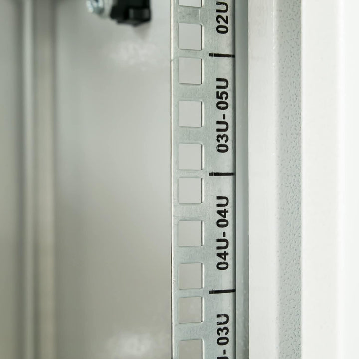 HMF 66409-07 Netzwerkschrank, Serverschrank 19 Zoll | 9 HE | 450 mm Tiefe | Voll montiert | Glastür