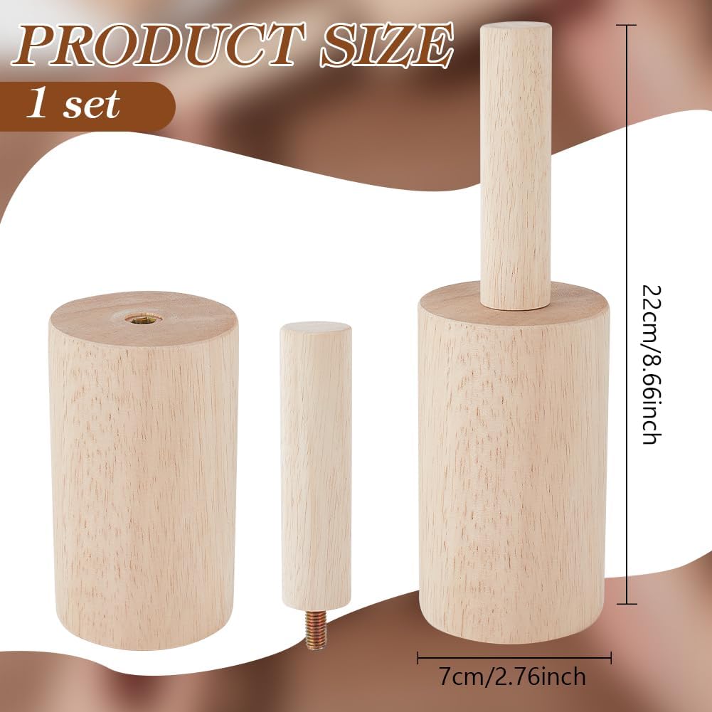 BENECREAT 220x70mm Holz Töpferform, Polymerton Bildhauerwerkzeuge mit Griff Tonformwerkzeug Für Tonk