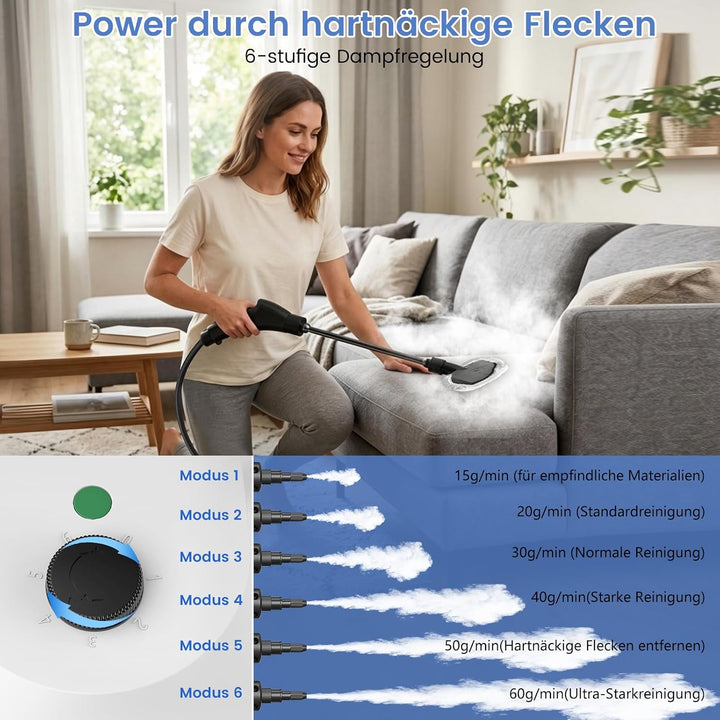 Granarbol Fettlösend Handgerät Dampfreiniger für Alles,1400ml/4Bar/105℃ | Steam Cleaner,15s Schnellh