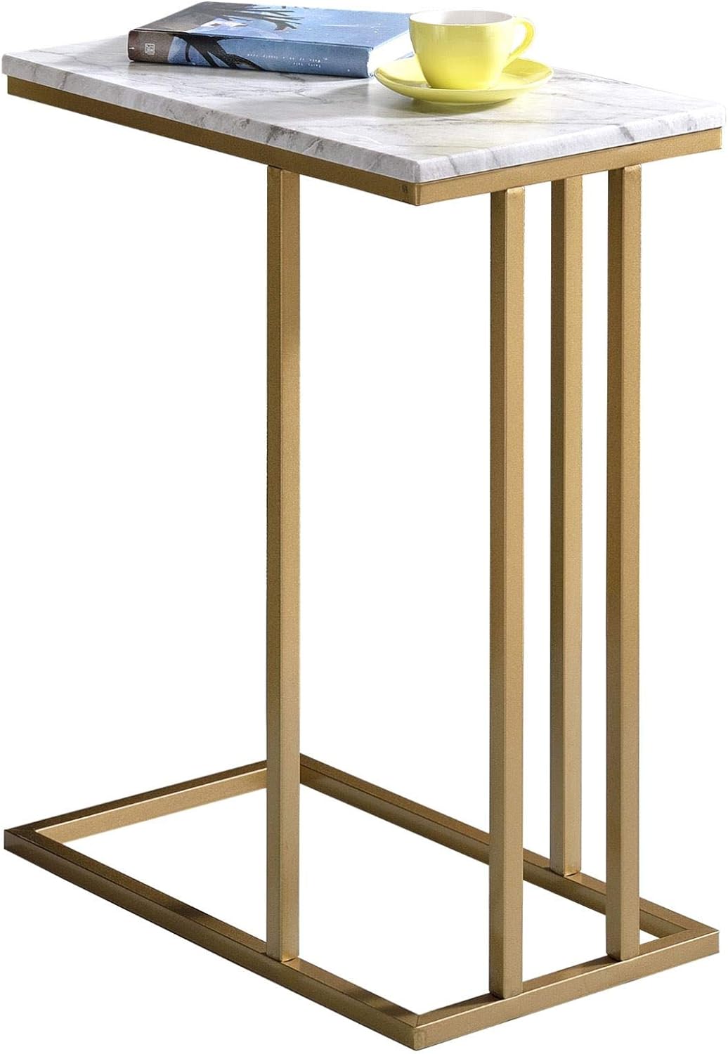 IDIMEX Beistelltisch Carlota, Wohnzimmertisch Couchtisch rechteckig im Retro Stil, Metallgestell in