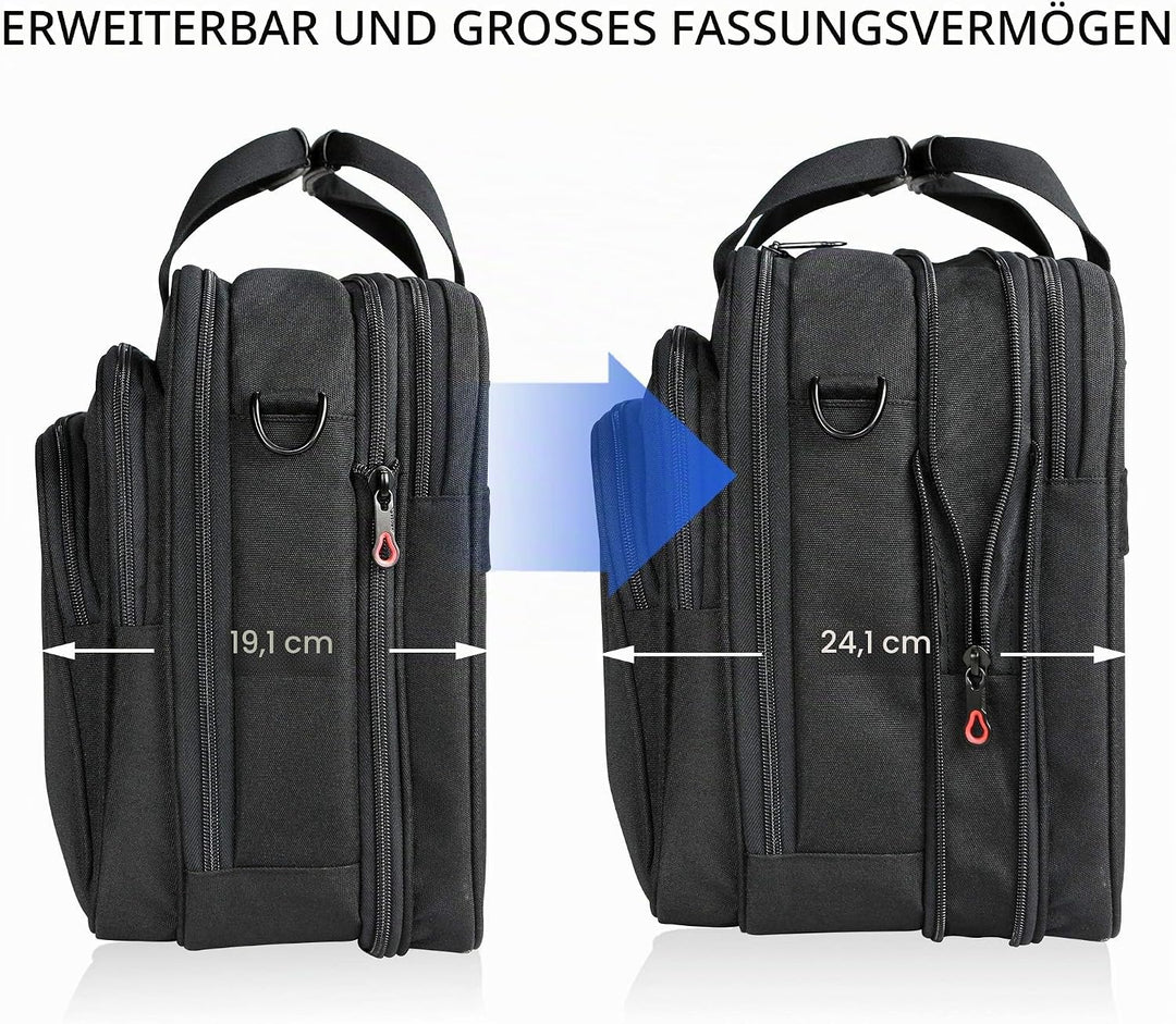 KROSER LaptopTasche 18" Upgrade Erweiterbare Leichte Aktentasche für 17,3" Laptop Premium Arbeitstas