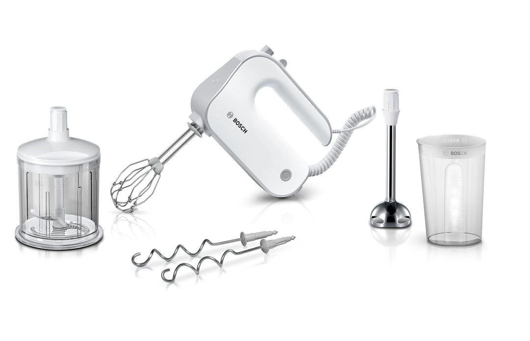 Bosch Handrührer Styline MFQ4080, 2 Rührbesen, 2 Edelstahl-Knethaken, spülmaschinengeeignet, Zerklei