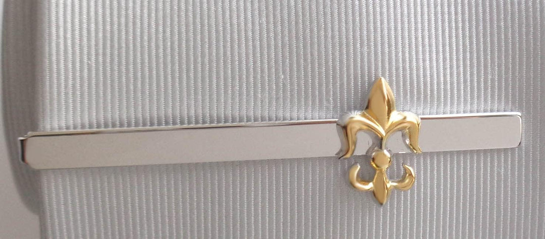Lilien Krawattennadel KLammer bicolor glänzend ca. 6,6 cm inkl. Geschenkbox