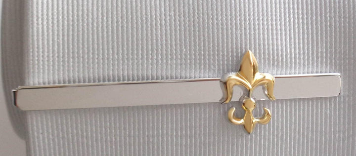 Lilien Krawattennadel KLammer bicolor glänzend ca. 6,6 cm inkl. Geschenkbox