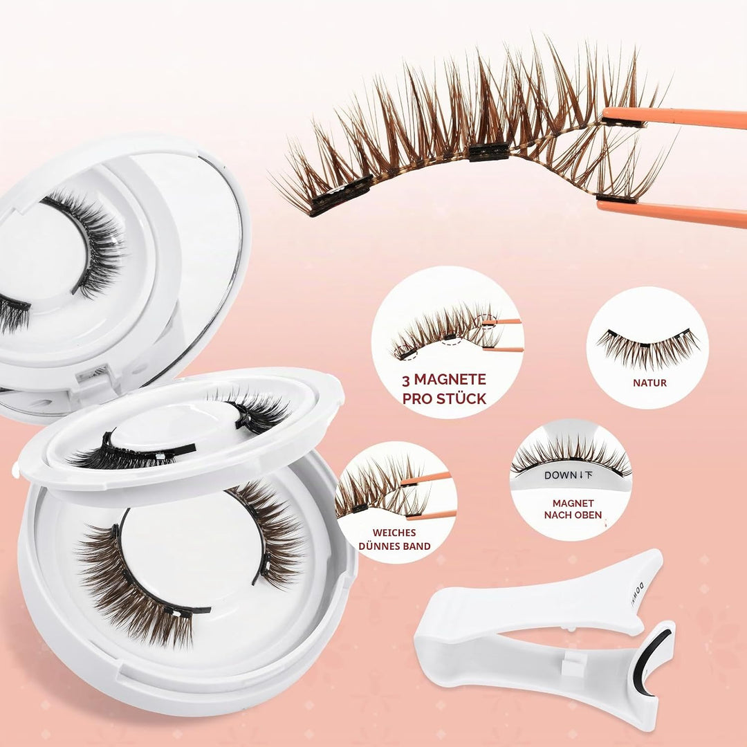 Higu clace Magnetische Wimpern,Magnet Wimpern Ohne Eyeliner,Magnetische Wimpern mit Applikator,Wimpe