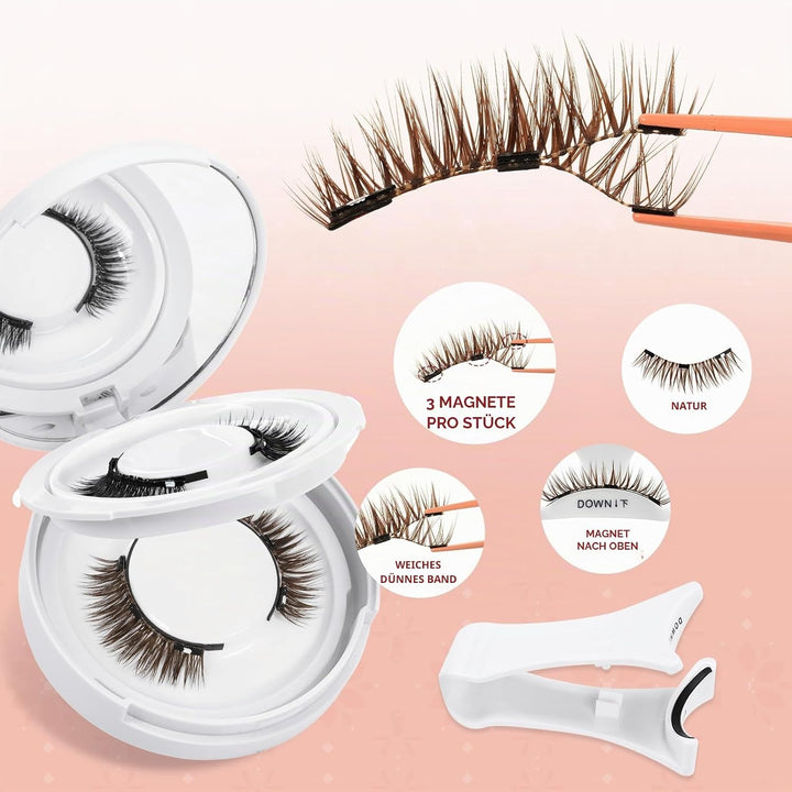 Higu clace Magnetische Wimpern,Magnet Wimpern Ohne Eyeliner,Magnetische Wimpern mit Applikator,Wimpe