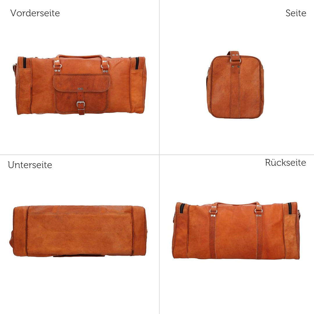 Gusti Weekender Leder - Harvey Damen und Herren Reisetasche Umhängetasche Handtasche Ledertasche Bra