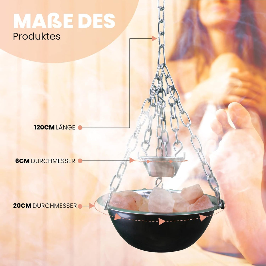 Sauna Hängeschale/Verdampferschale aus Edelstahl für Sauna/Infrarotkabine/Sanarium - Aufguss 20cm (K