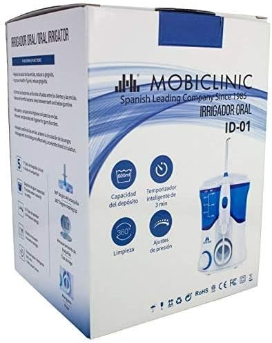 Mobiclinic, Professionelle Zahndusche, 600 ml Behälter, 7 Funktionsköpfe, Munddusche, Zahnreinigung,