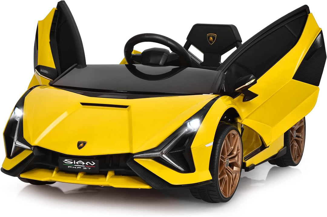 GOPLUS Kinder Elektroauto Lamborghini mit Fernbedienung, Kinderfahrzeug, Bluetooth USB & TF-Karte Sc