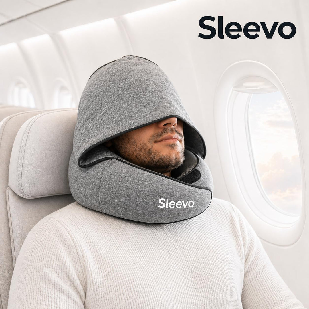 Pro Nackenkissen mit Kapuze &amp; Memory Foam – Ergonomisches Reisekissen für Flugzeug, Zug &amp; Auto – Nac