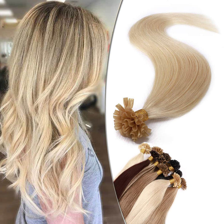 SEGO Bondings Extensions Echthaar 1G/Strähnen Keratin U-Tip Remy Human Hair Haarverlängerung 50 Strä