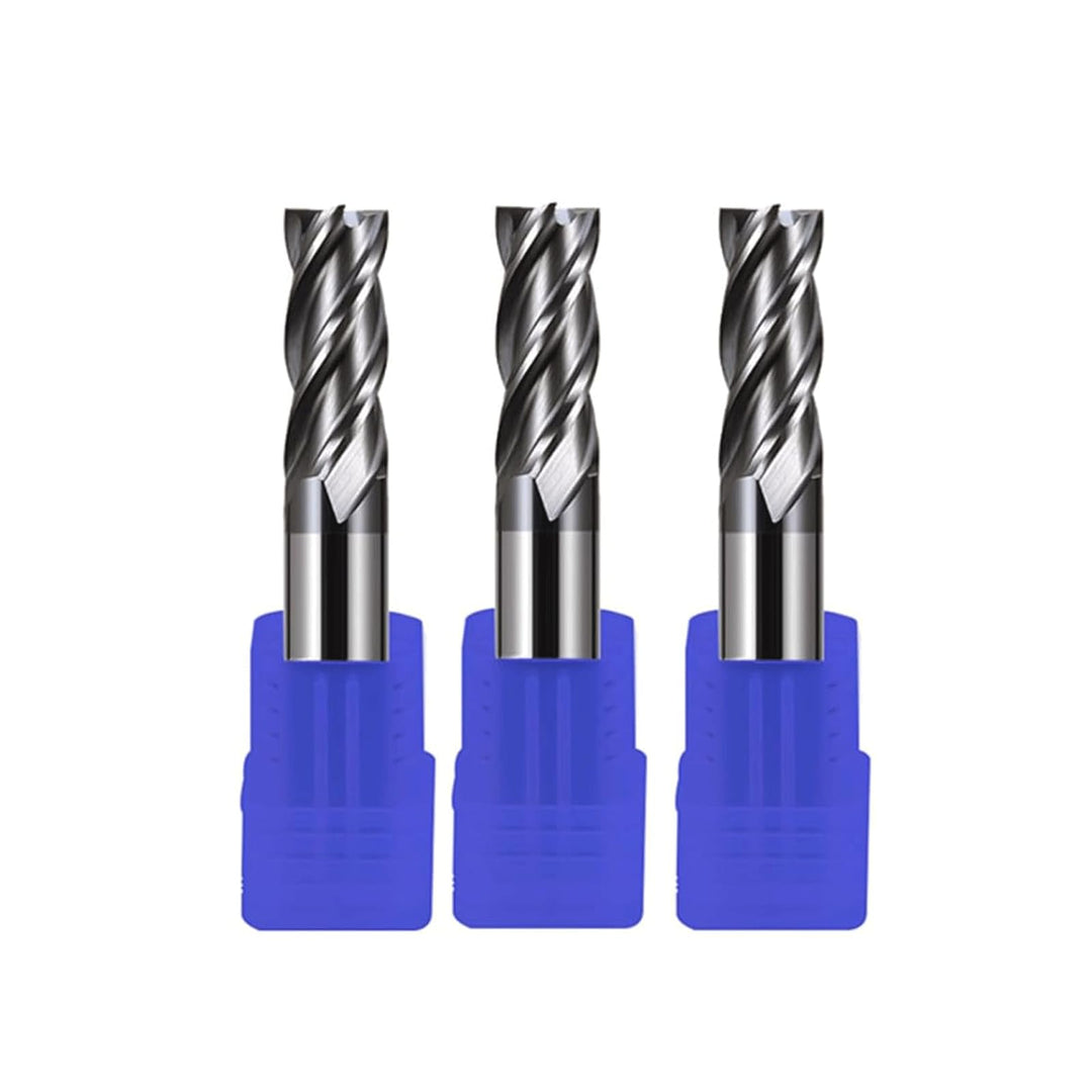 3 Stück Hartmetall Schaftfräser 10mm 4 Zähne/Schneiden, AlTiN Schwarz Beschichtung CNC Fräser, VHM F