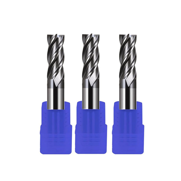 3 Stück Hartmetall Schaftfräser 10mm 4 Zähne/Schneiden, AlTiN Schwarz Beschichtung CNC Fräser, VHM F