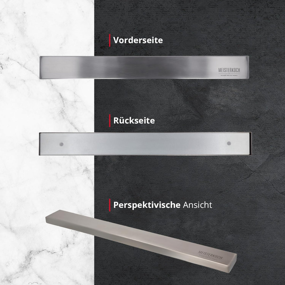 MEISTERKOCH Magnetleiste OPTIMUS 40 cm Länge Edelstahl poliert, zum Kleben oder Bohren, ideal zum Pl