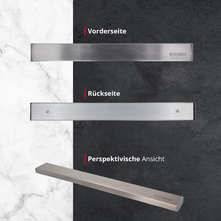 MEISTERKOCH Magnetleiste OPTIMUS 40 cm Länge Edelstahl poliert, zum Kleben oder Bohren, ideal zum Pl