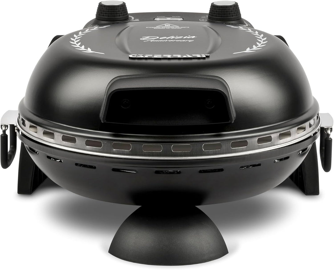Pizzaofen G3Ferrari G1017710 Delizia Anniversary schwarz - Special Edition mit Wende-Pizzastein, Piz