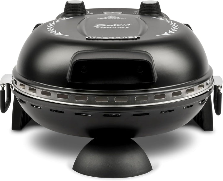 Pizzaofen G3Ferrari G1017710 Delizia Anniversary schwarz - Special Edition mit Wende-Pizzastein, Piz