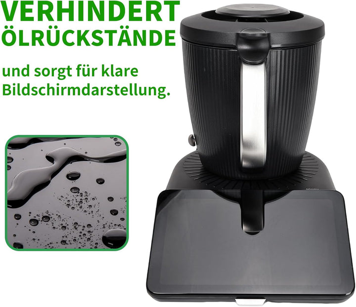Premium 3-in-1 Display-Schutzrahmen für Thermomix TM7 – robuster PC+ABS-Rahmen, 9H Panzerglas & magn