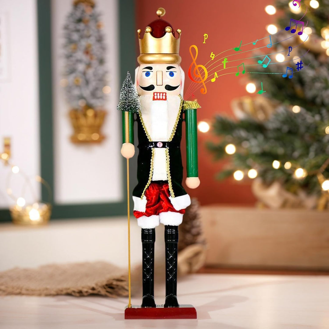 Nussknacker-Figuren, 40 cm, Feiertagssoldat mit Licht &amp; Musik für Weihnachten, Festliche beleuchtete