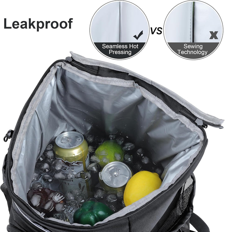 Outplea 30L Kühlrucksack Gross, Auslaufsicherer Isolierte Picknickrucksack für Männer Frauen, Thermo