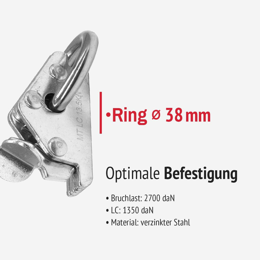 Kombi-Anker-Endbeschlag mit Ring | Set 10 | Stahl verzinkt | für Kombi Anker Zurrschiene | Ladungssi