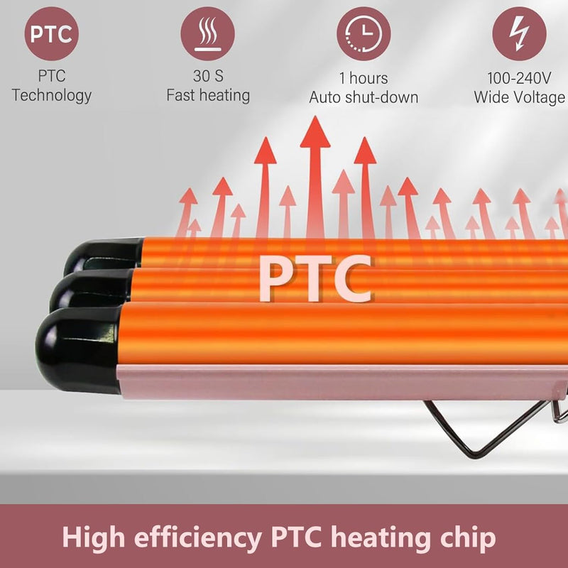 3 Fässer welleneisen, 25mm Lockenstab 3 stäben mit einstellbarer Temperatur, Welleisen Schnelle Heiz