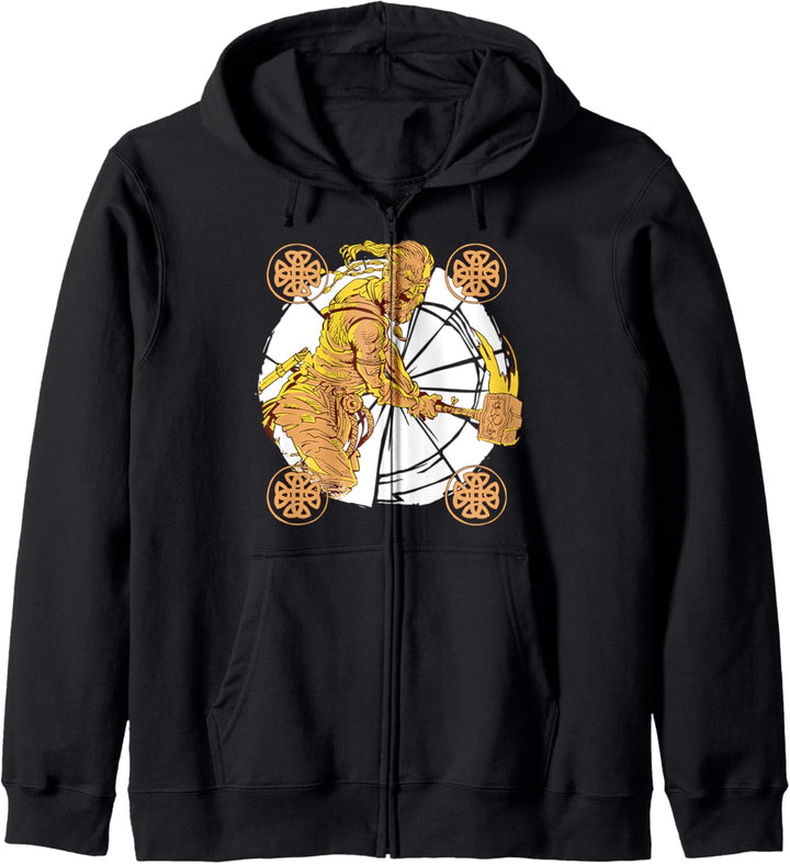 Wikinger-Nordische Mythische Symbole Kapuzenjacke