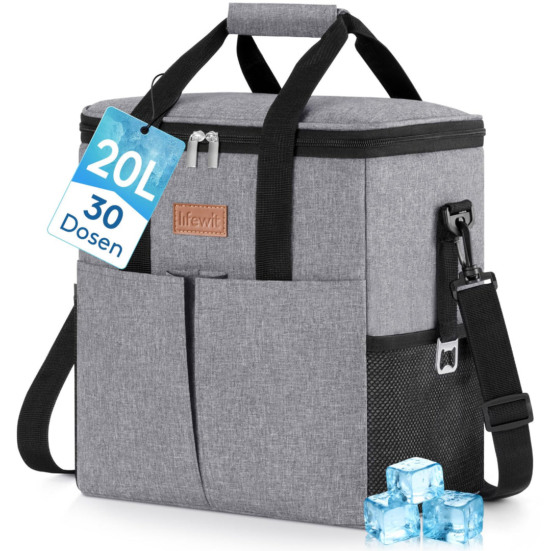 Lifewit Kühltasche 20L, Kühlung Thermoisoliert Tragbar Faltbar Wasserdicht, Gross Picknicktasche für