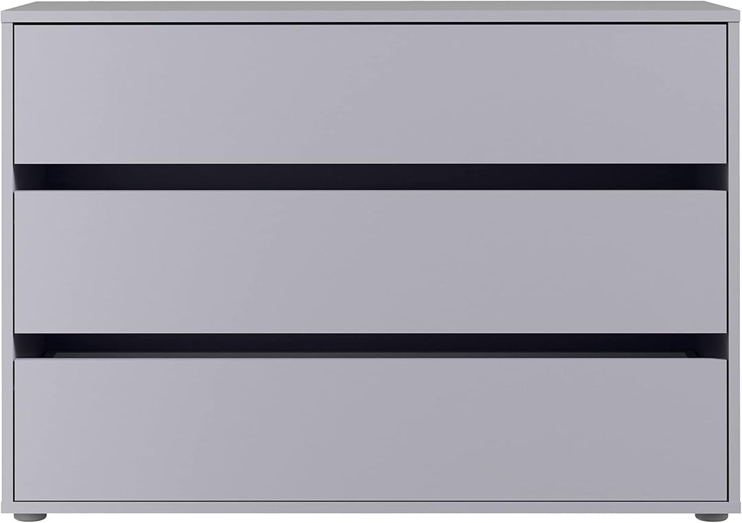 FORTE Schubladeblock mit 3 Schubladen, Holzwerkstoff, grau, 98.7 x 39.60 x 70.60 cm