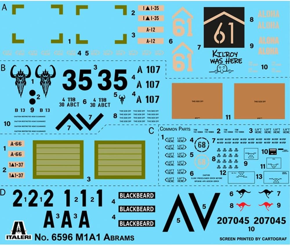 Italeri 6596 1:35 M1A1 Abrams - Modellbau, Bausatz, Standmodellbau, Basteln, Hobby, Kleben, Plastikb
