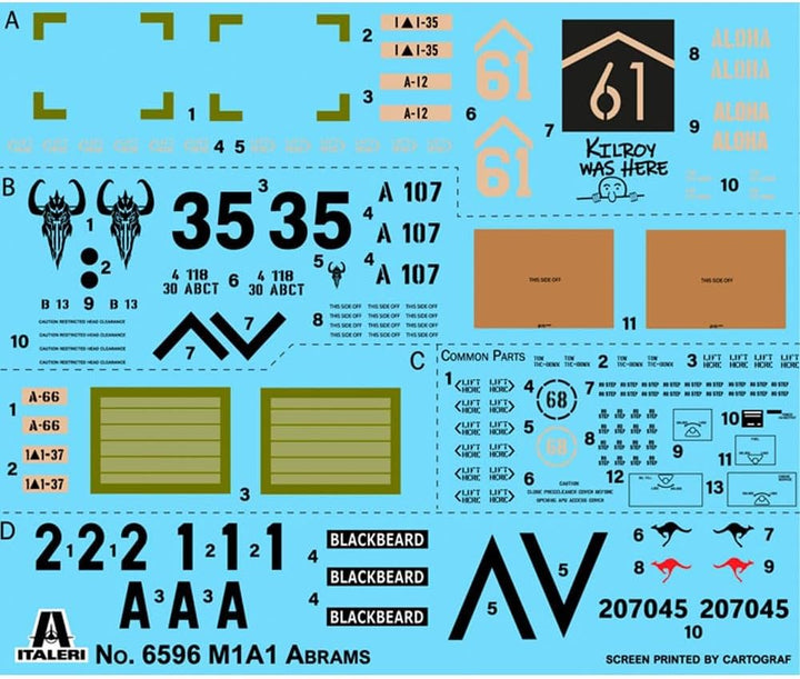 Italeri 6596 1:35 M1A1 Abrams - Modellbau, Bausatz, Standmodellbau, Basteln, Hobby, Kleben, Plastikb