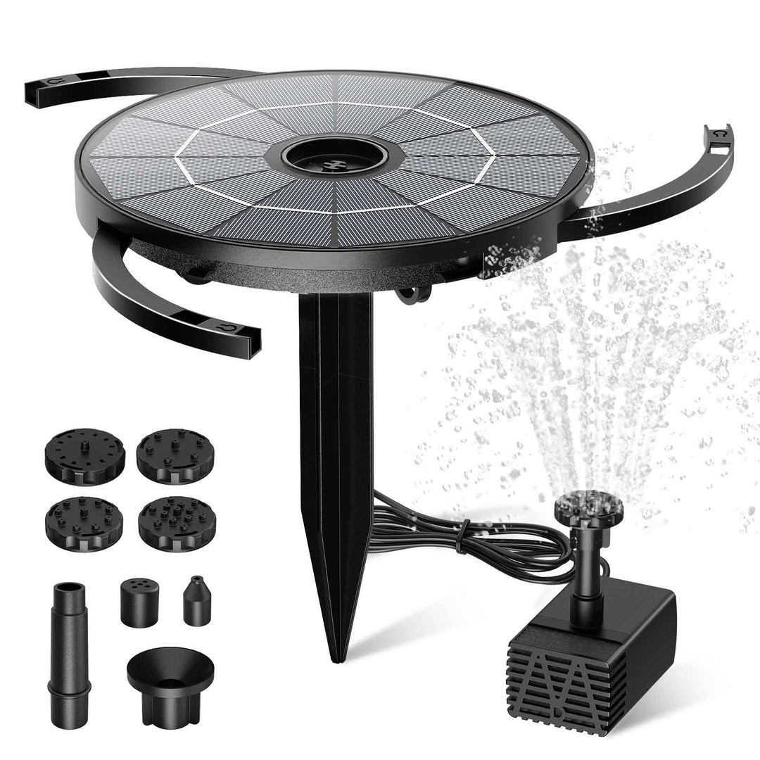 AISITIN 2 IN 1 DIY Solar Springbrunnen für Aussen mit 2.8W Abnehmbares Solarpanel Solarbrunnen für D