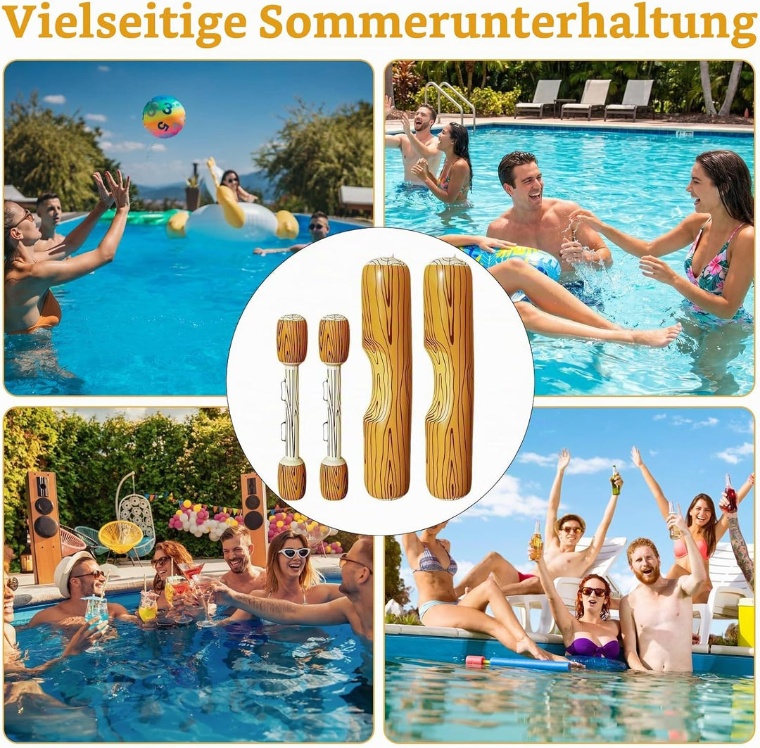 4 Stück Aufblasbare Pool Spielzeug Erwachsene, Battle Log Raft Wasserspielzeug, Aufblasbares Wassers